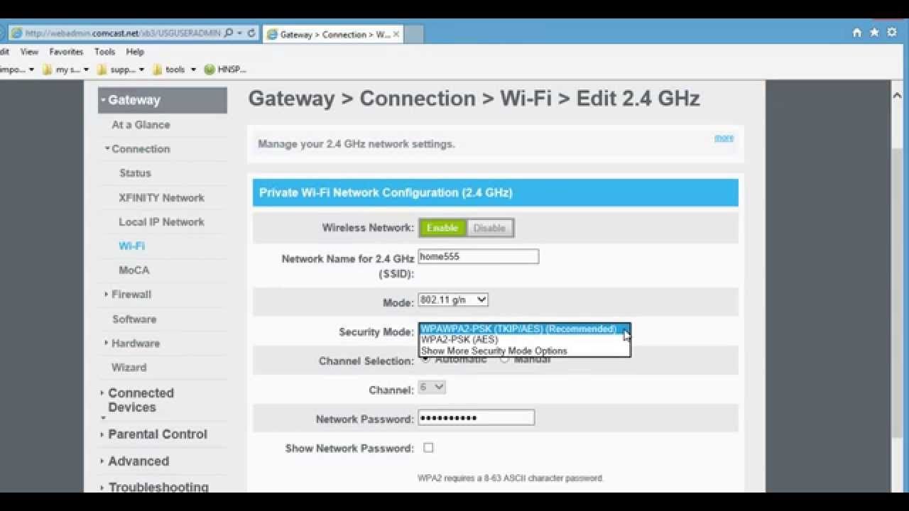 comcast router 10.0.0.1